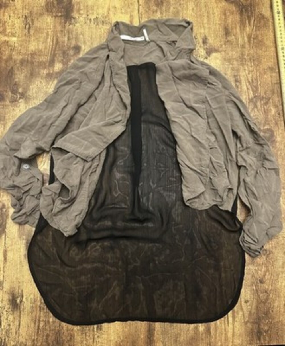HAE Mixed Media Drape Front Cardigan with Sheer Back